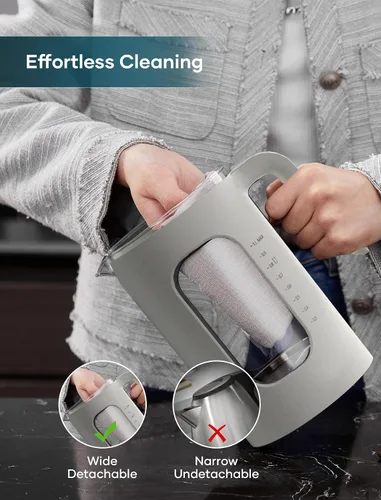 Vista 6 de INTASTING Hervidor de té eléctrico, hervidor eléctrico con infusor de té, control de temperatura de perilla de ±1 ℉, vidrio sin BPA, calentamiento