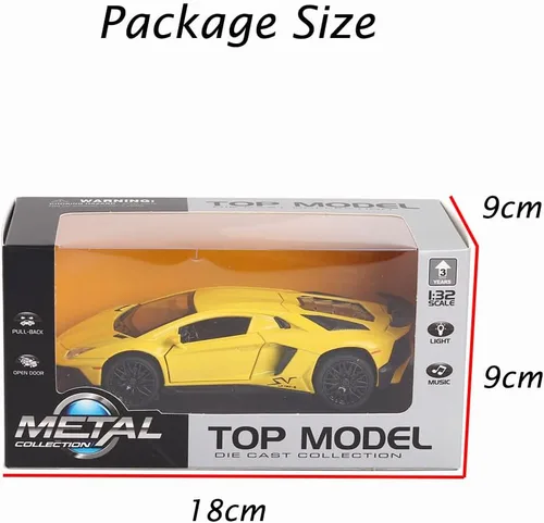 Vista 4 de iLooboo Vehículo de juguete coleccionable Lamborghini de aleación con luces y sonido