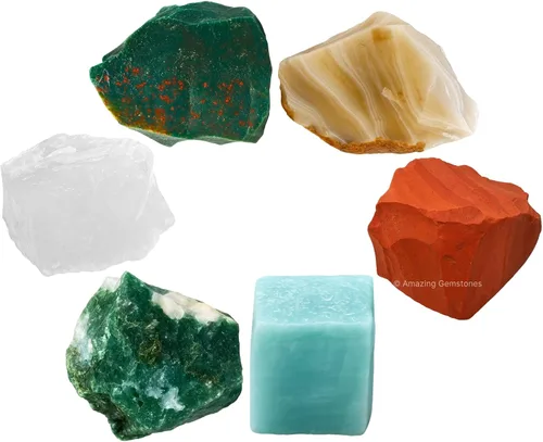 Vista 32 de Amazing Gemstone Cristales para manifestación de ansiedad, juego de 6 cristales curativos de amatista, sodalita, labradorita, angelita, granate