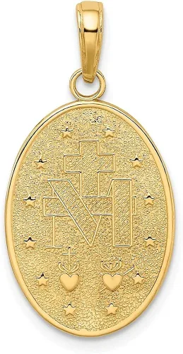 Vista 3 de 14k Gold Miraculous Medal Pendant Fine Jewelry for Women