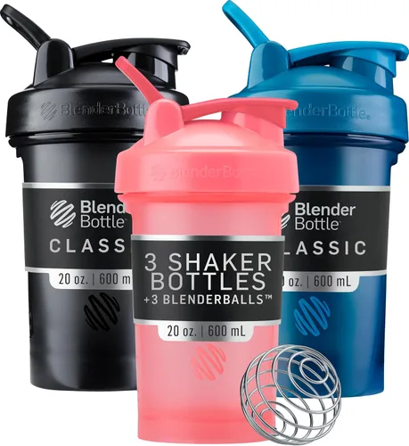 Vista 7 de BlenderBottle Classic V2 - Botella agitadora de plástico de 28 onzas, los colores pueden variar, paquete de 2