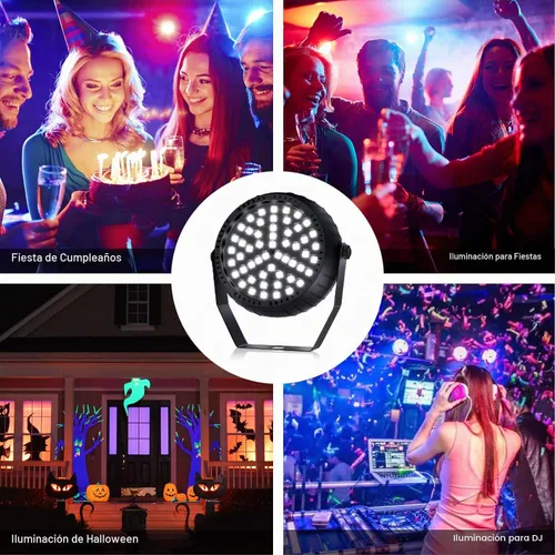 Vista 7 de Telbum luces estroboscópicas, 54 luces LED RGB súper brillantes, luz estroboscópica mini para fiestas, luces estroboscópicas de Halloween