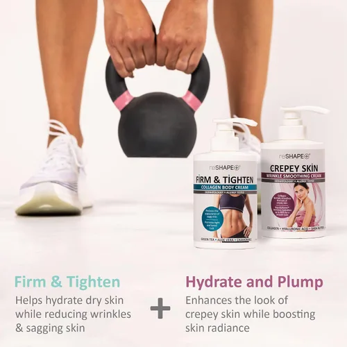 Vista 2 de Reshape Crema corporal de colágeno + loción de tratamiento de piel crepey, crema hidratante para el cuidado de la piel, crema para la piel crepey