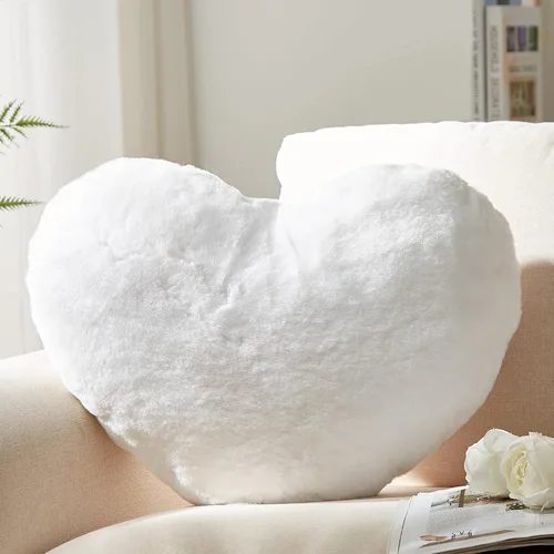 Vista 20 de YRXRUS Almohadas de corazón, almohada en forma de corazón, pequeñas almohadas de corazón rosa polvoriento para regalos, almohadas de imitación