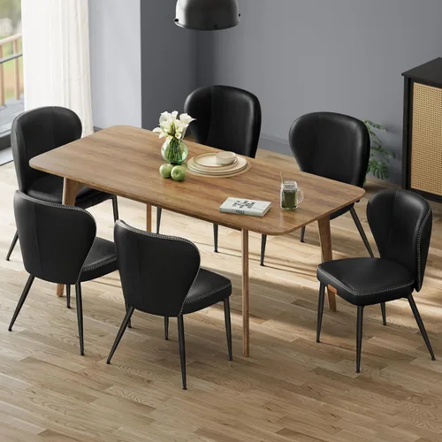 Vista 32 de VASAGLE - Juego de 2 sillas de comedor tapizadas para cocina
