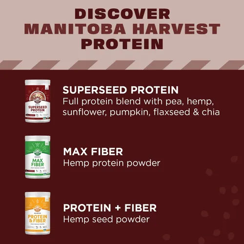 Vista 6 de Manitoba Harvest Proteína en polvo de supersemilla de chocolate orgánico, 15.9 oz
