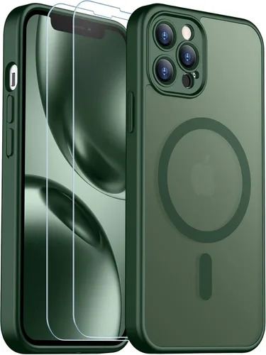 Vista 121 de SPIDERCASE Funda magnética translúcida diseñada para iPhone 11, con 2 protectores de pantalla de vidrio templado, antihuellas, para iPhone 11 de 6.1
