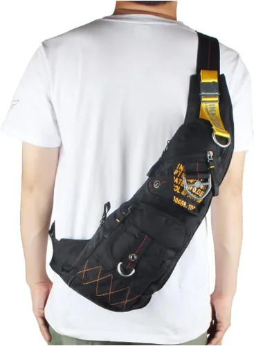 Vista 33 de Mochila de nylon para el pecho, mochila de viaje en bicicleta y gimnasio
