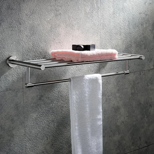 Vista 3 de Brushed Towel Racks for Bathroom, Towel Rack Wall Mounted with Tower Bars, Stainless Steel Bathroom Shelf, Hand Towel Holder for Bathroom Wall 50 Cm