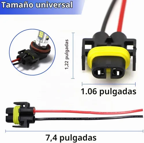 Vista 2 de Kewucn 2 piezas H8/ H9/ H11 adaptador hembra para coche, arnés de cableado, conectores de cable, universal para faros o luces antiniebla, arnés