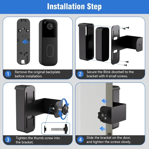 Vista 10 de Soporte Antirrobo para Timbre Blink, Soporte de Montaje sin Taladro para Timbre de Video Blink de 2da Generación, No Bloquea el Sensor de Movimiento