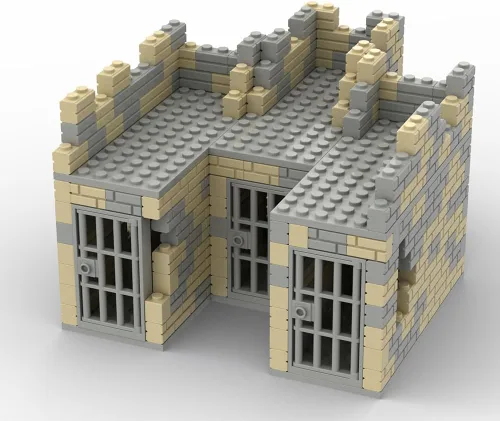 Vista 3 de Lemess Ruinas militares WW2 Ruins Juego de construcción de ruinas, 372 piezas WW2 Ruined Building Military Sets Compatible con WW2 Set