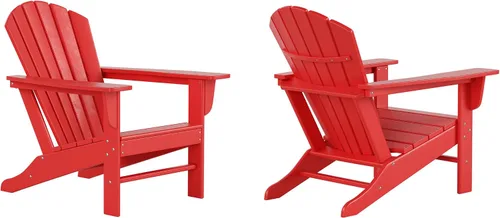 Vista 10 de WestinTrends Dylan - Silla Adirondack para exteriores (juego de 2), color blanco
