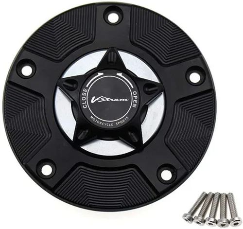 Vista 12 de TEMKIN W Gas Fuel Tank Cap for Suzuki DL 650 V-Strom 2012-2016 Motorcycle CNC Quick Release Cover Y (Color : Black)