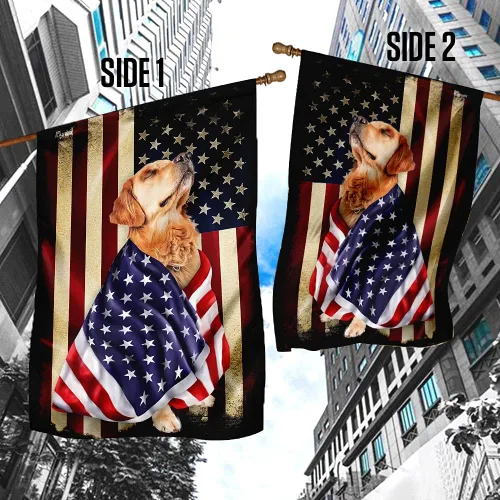 Vista 13 de Bandera Americana - Divertido Perro Pastor Alemán Bandera Americana TQN2748F, 3x5 pies. Bandera - Banderas de EE. UU. Poliéster Premium - Bandera