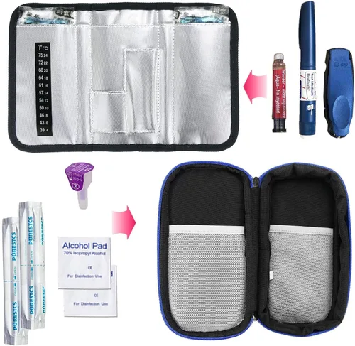 Vista 2 de YOUSHARES Estuche de Viaje Refrigerador de Insulina - Organizador Aislado de Medicamentos para Diabéticos Bolsa de Enfriamiento Portátil para Pluma
