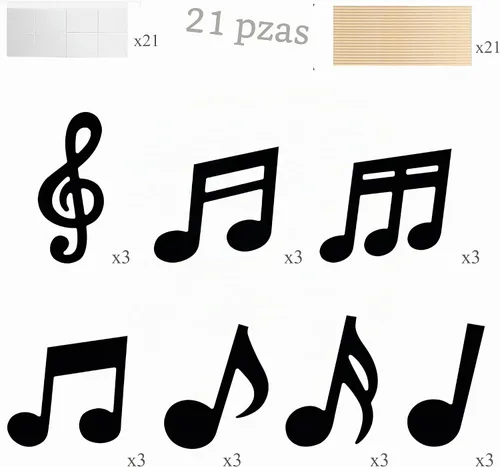 Vista 3 de 21 piezas de centro de mesa con temática de notas musicales, decoraciones musicales para fiesta de cumpleaños, centros de mesa para mesa rock