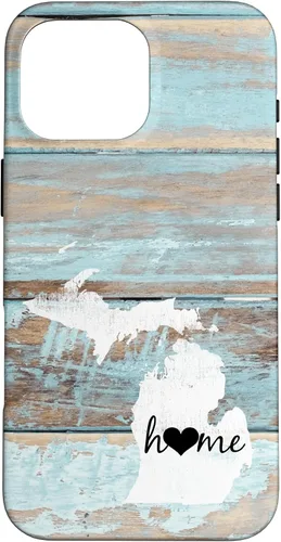 Vista 19 de Michigan Rustic Home Pride US State Distressed Look Case for iPhone 17
