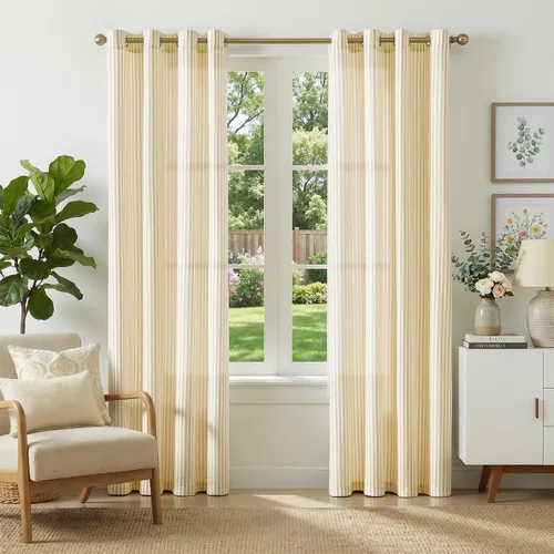 Vista 41 de jinchan Linen Blackout Curtains Back Tab 96 Inch 2 Panels Striped Blue Blue Stripe Lined