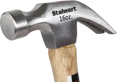 Vista 4 de Martillo de garra de 16 onzas - herramienta manual básica para bricolaje y carpintería con mango anti-vibración de madera natural y cabeza de acero