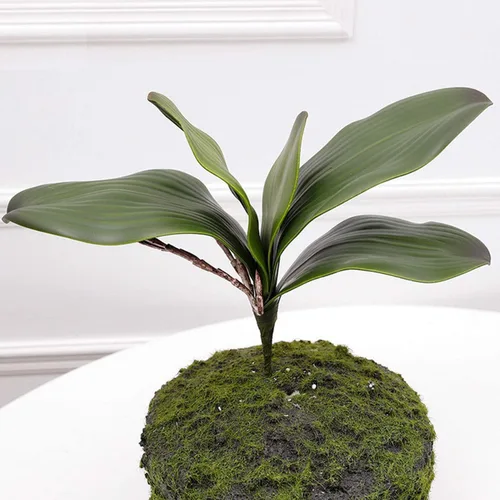 Vista 4 de FagusHome Flores artificiales de seda Phalaenopsis de 41 pulgadas, 2 piezas con 2 paquetes de hojas, plantas artificiales de orquídea en blanco