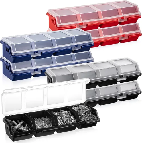 Vista 11 de Hushee - Caja organizadora de 4 tornillos con tapa, 4 compartimentos
