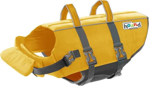 Vista 11 de Outward Hound - Chaqueta salvavidas para perros Max Buoyancy, Adjustable Fit, Head/Neck Support, Rescue Handle, Reflective, Swimming & Boating