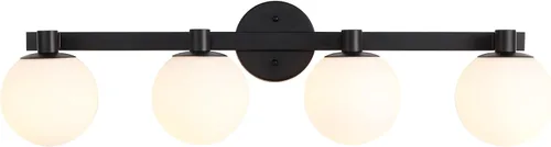 Vista 11 de JONATHAN Y Lámpara de pared LED de 5.75 pulgadas, color latón/negro, 1 luz de globo moderno, pantalla de vidrio esmerilado, lámpara de pared Art