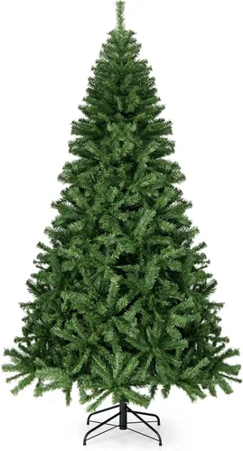 Vista 12 de Goplus Árbol de Navidad negro sin luz de 6 pies, árbol de Halloween artificial con 1036 puntas de rama, soporte de metal, árbol completo de Navidad