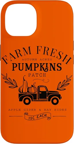 Vista 4 de Funda de otoño vintage para iPhone 14 Pro Farm Fresh Pumpkin