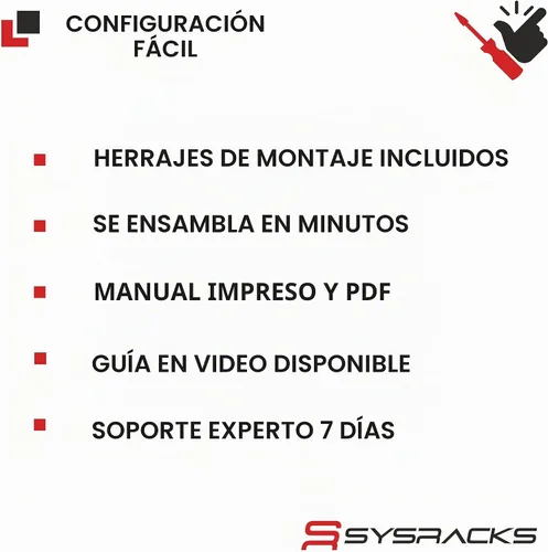 Vista 7 de Sysracks - Gabinete de servidor insonorizado de 12U, 19 pulgadas, puerta de cristal
