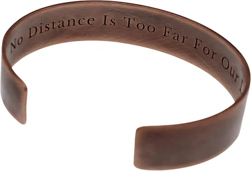 Vista 2 de Personalized Rustic Copper Cuff Bracelet, Custom Message, Unisex Christmas Present for Him Her