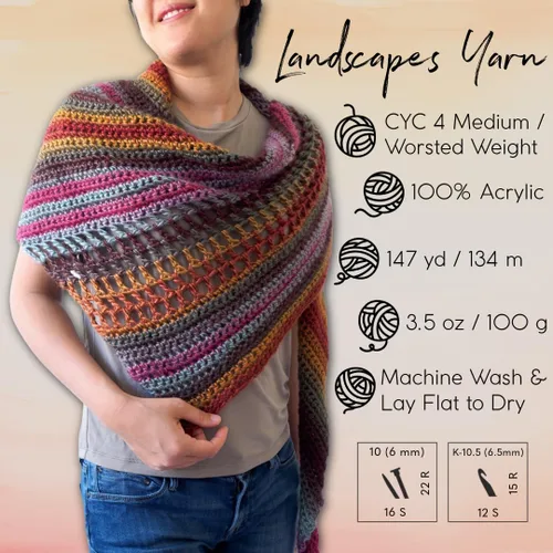 Vista 3 de Lion Brand Yarn - Hilo Landscapes (1 madeja), Desert Spring