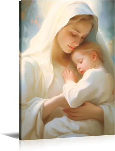 Vista 13 de Arte de pared de Jesús y cardenal, decoración de Cristo, cuadro enmarcado de Dios, pintura cristiana, inspiración religiosa, impresiones en lienzo