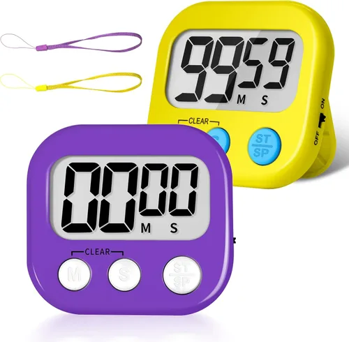 Vista 12 de ZILLEEN Temporizador de aula para niños y profesores, paquete de 2 temporizadores digitales, blanco y negro