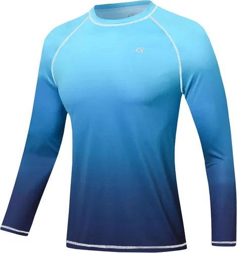 Vista 20 de Camisetas de natación de manga larga para hombres Rashguard UPF 50+ Camisa de protección solar UV Atlética Entrenamiento Correr Senderismo Camiseta