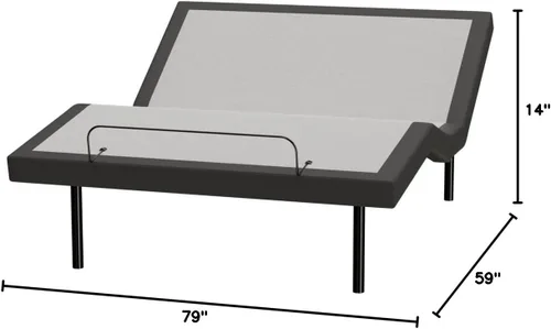 Vista 2 de GhostBed Base de cama ajustable con control remoto inalámbrico, ajustes de gravedad cero y masaje, puertos USB, marco de cama ajustable relajante