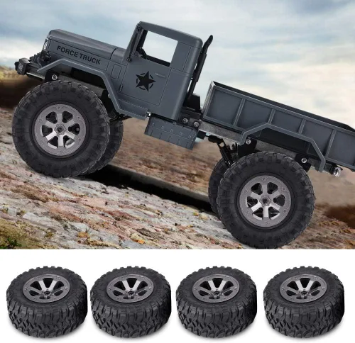Vista 4 de 4pcs RC Crawler neumáticos, rueda plástica de goma para 1/16 RC coche 1.0 C24 actualizaciones