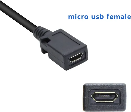 Vista 3 de Cable adaptador micro USB a mini USB, 5.5 in, macho 5P a hembra 5P, soporta transferencia de datos, carga y sincronización