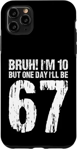 Vista 13 de Bruh I'm 10 But One-Day I'll Be 67 Retro 10th Birthday Kids Case for iPhone 17