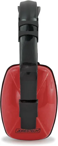 Vista 2 de JORESTECH Orejeras de seguridad para oído rojo y supresión de sonido de oído, diadema ajustable, protección ligera para construcción, dormir