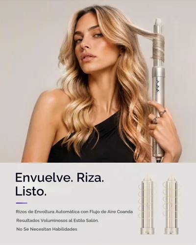 Vista 4 de 7MAGIC Cepillo secador de pelo 6 en 1, estilizador de aire caliente con Dorado claro