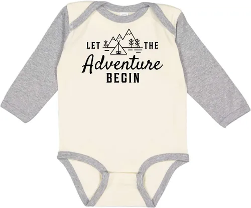 Vista 5 de inktastic Let the Adventure Begin with Camping Tent and Long Sleeve Creeper