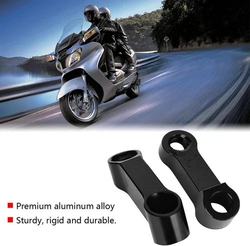 Vista 2 de Qiilu Kit de extensión de adaptador de extensión de espejo retrovisor para motocicleta, kit de extensión de espejo extensor de aleación de aluminio