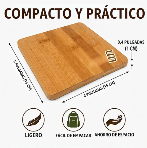Vista 2 de Tabla de cortar de bambú pequeña y mini de Branded Boards, ideal para apartamentos, vehículos recreativos, barra de casa, tablas de charcutería