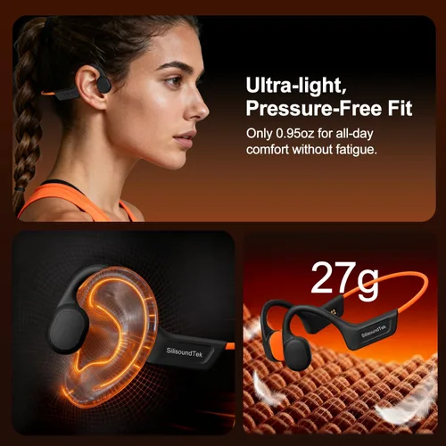 Vista 7 de Auriculares de conducción ósea, auriculares Bluetooth inalámbricos impermeables IPX7, auriculares de oreja abierta, micrófono integrado Bluetooth