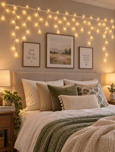 Vista 8 de 200 luces de carámbanos de Navidad, blanco cálido, cable blanco de 23 pies de largo