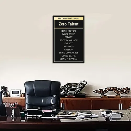 Vista 3 de Arte de pared inspirador – Póster de diez cosas que requieren cero talento, citas positivas, impresiones en lienzo motivacionales, decoración