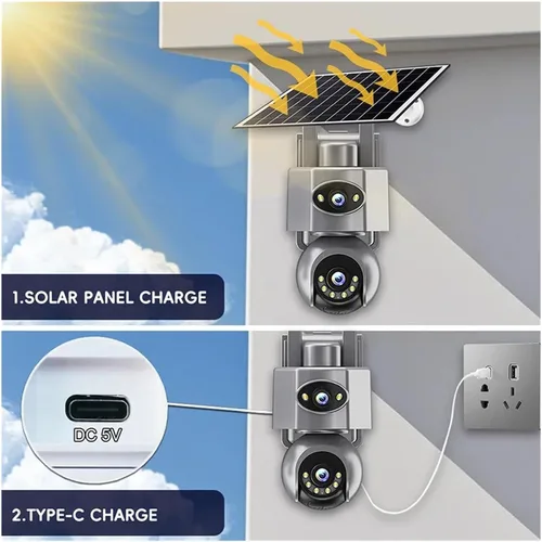 Vista 5 de Cámara de seguridad solar WiFi 4G para exteriores G-O 4G