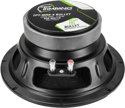 Vista 5 de Timpano TPT-MR8-4 Bullet - Altavoz bala profesional de rango medio de 8 pulgadas, 600 vatios de potencia máxima, altavoz de rango medio